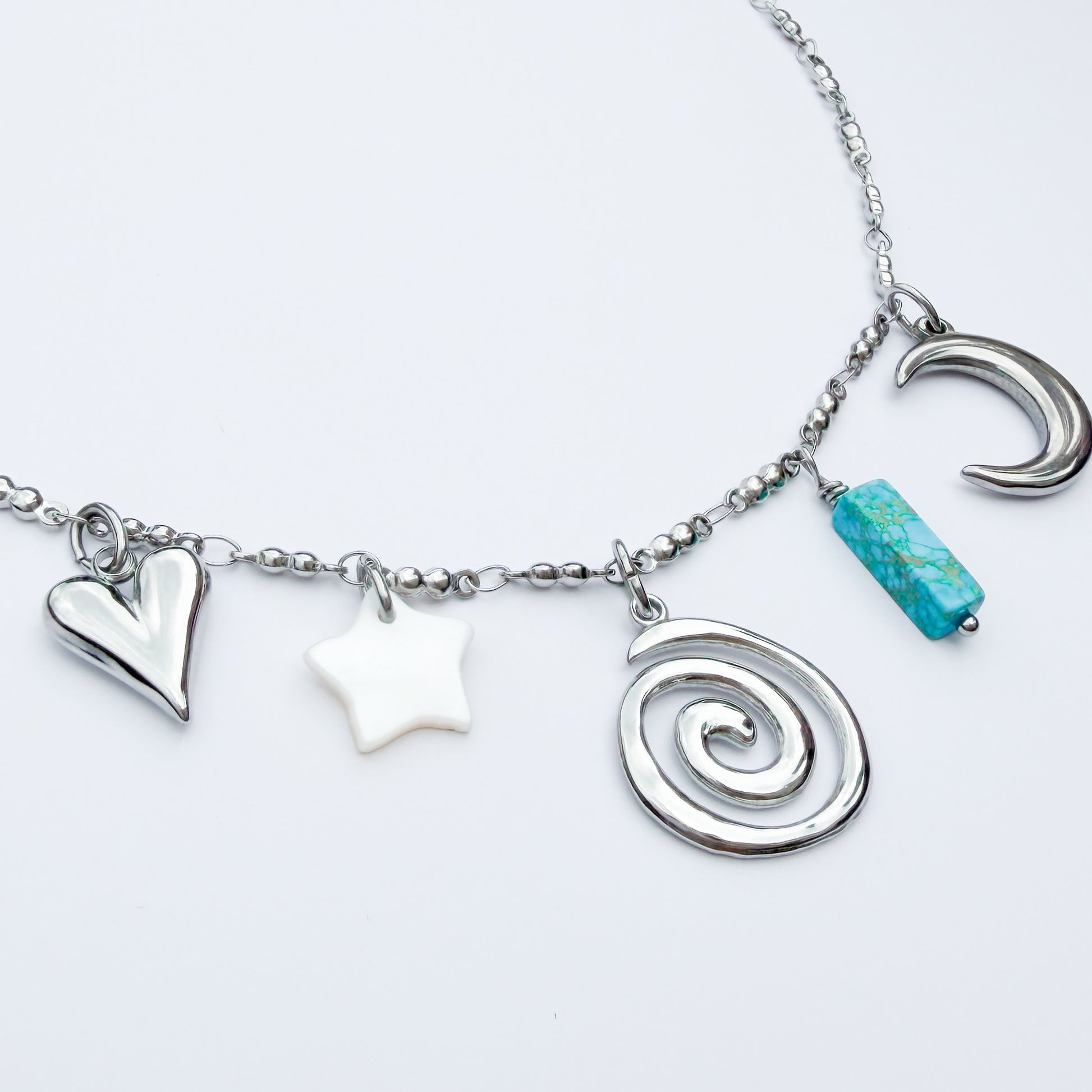 Ibiza Silver Charm Necklace
