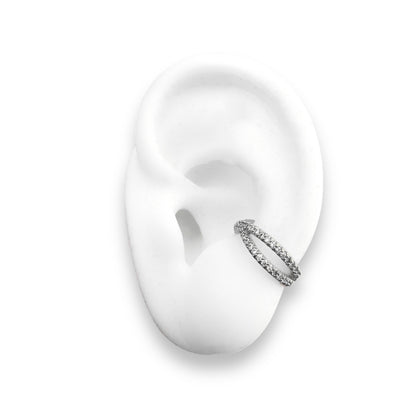 Imani White Gold Gemstone Double Ear Cuff