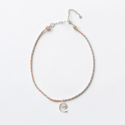 Ischia Silver Swirl Pendant Cord Necklace