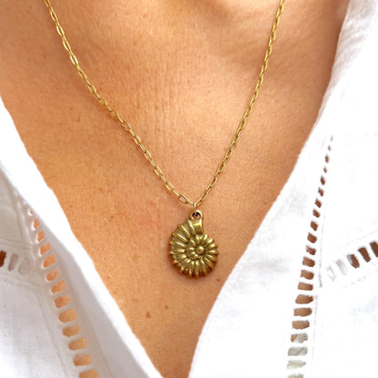 Isla Gold Spiral Shell Pendant Necklace