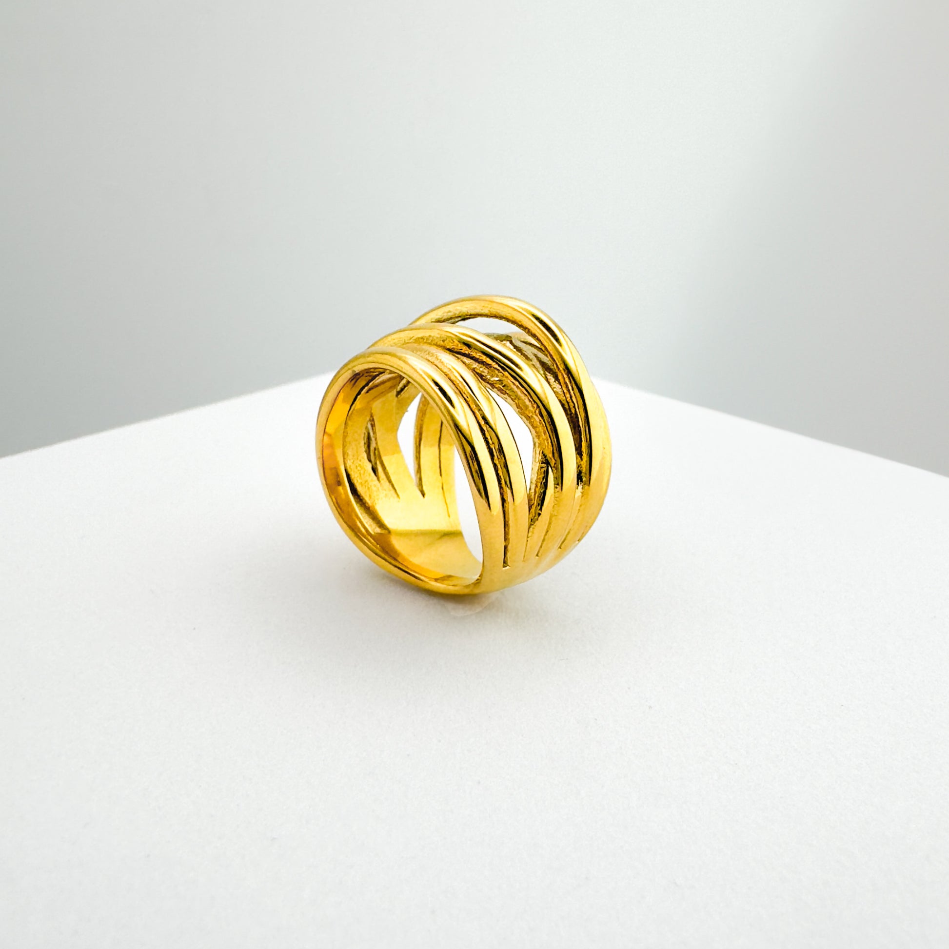 Ivy Gold Chunky Multi Band Ring