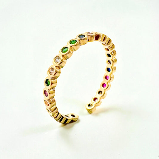 Joy Rainbow Gemstone Ring | Adjustable