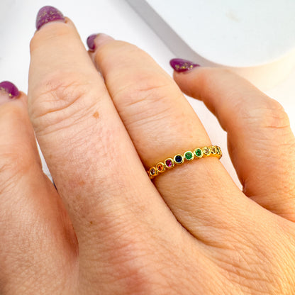 Joy Rainbow Gemstone Ring | Adjustable