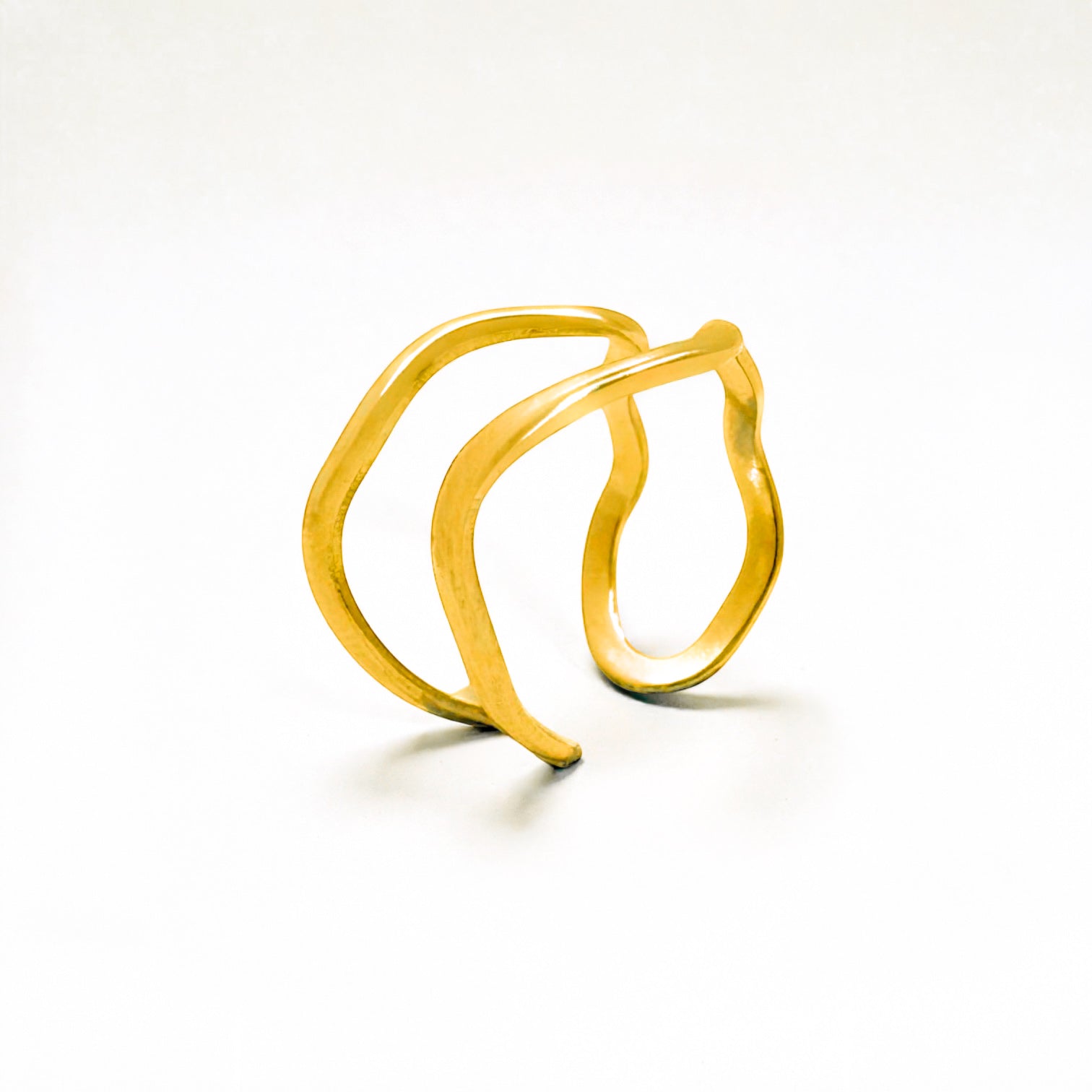 Kelsey Gold Wave Ring | Adjustable