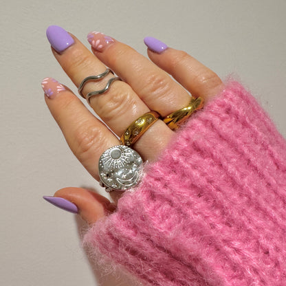 Kelsey Silver Wave Ring | Adjustable