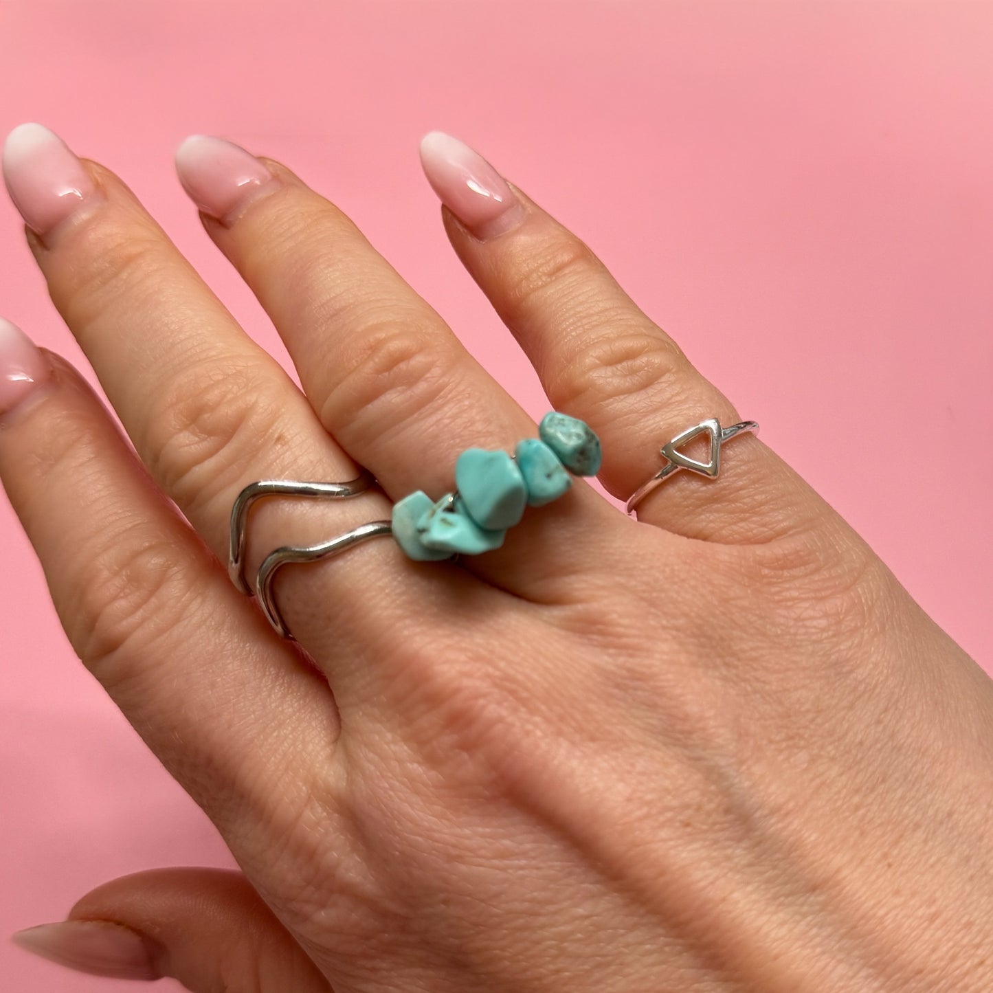 Kelsey Silver Wave Ring | Adjustable