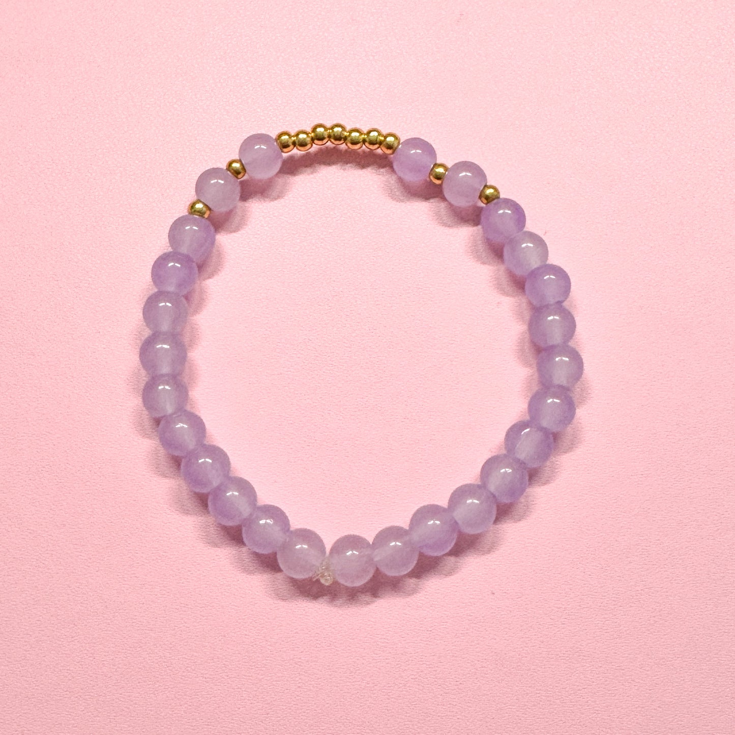 Lilac Glass Bead Bracelet