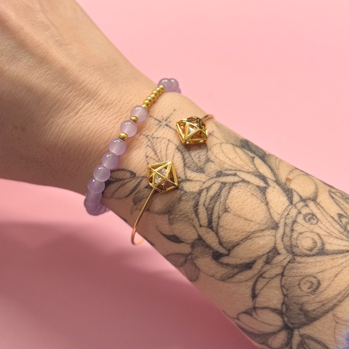 Lilac Glass Bead Bracelet