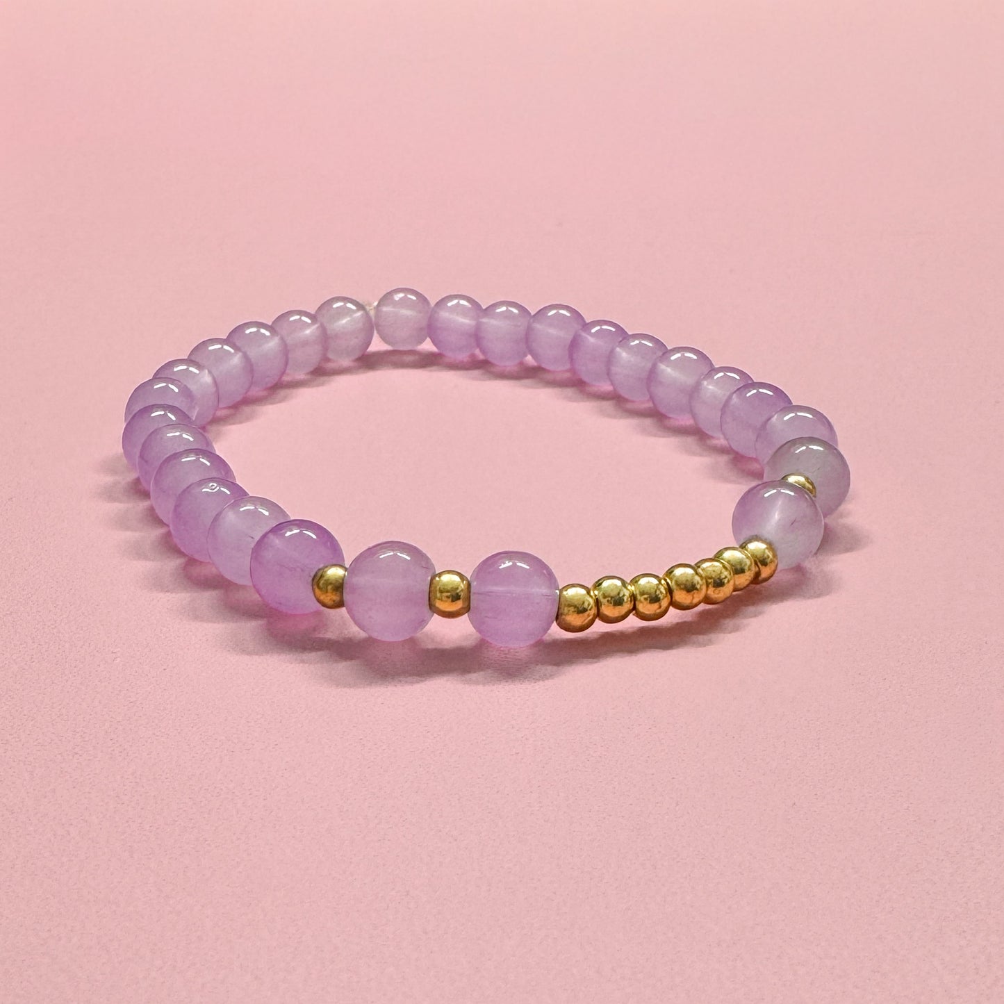 Lilac Glass Bead Bracelet