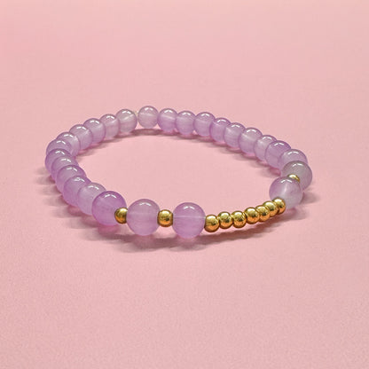 Lilac Glass Bead Bracelet