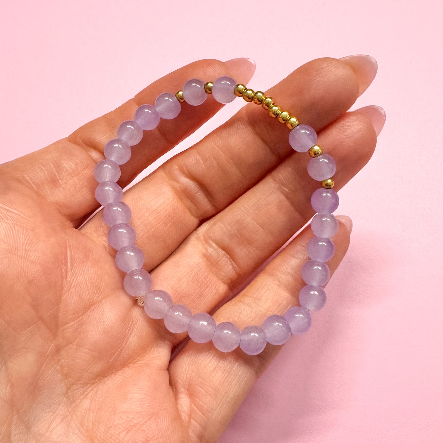 Lilac Glass Bead Bracelet