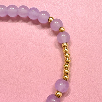 Lilac Glass Bead Bracelet