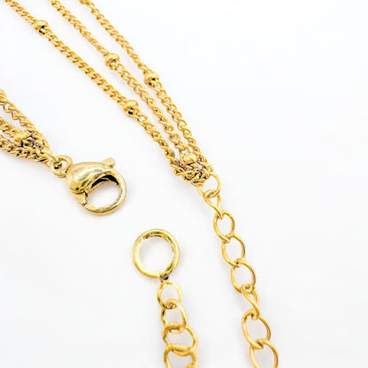 Lumi Gold Triple Chain Satellite Bead Bracelet