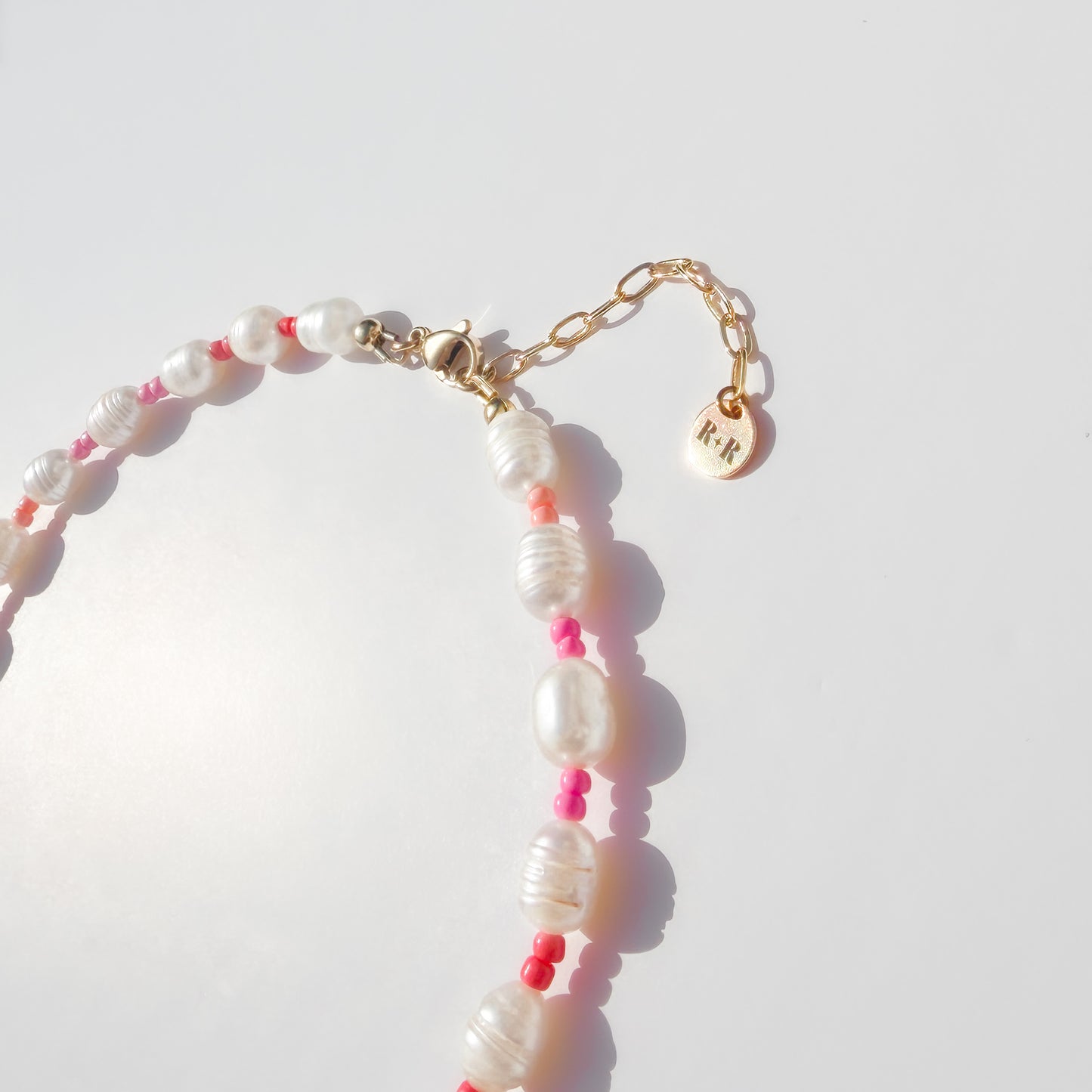 Maldives Sunset Beaded Pearl Gold Necklace