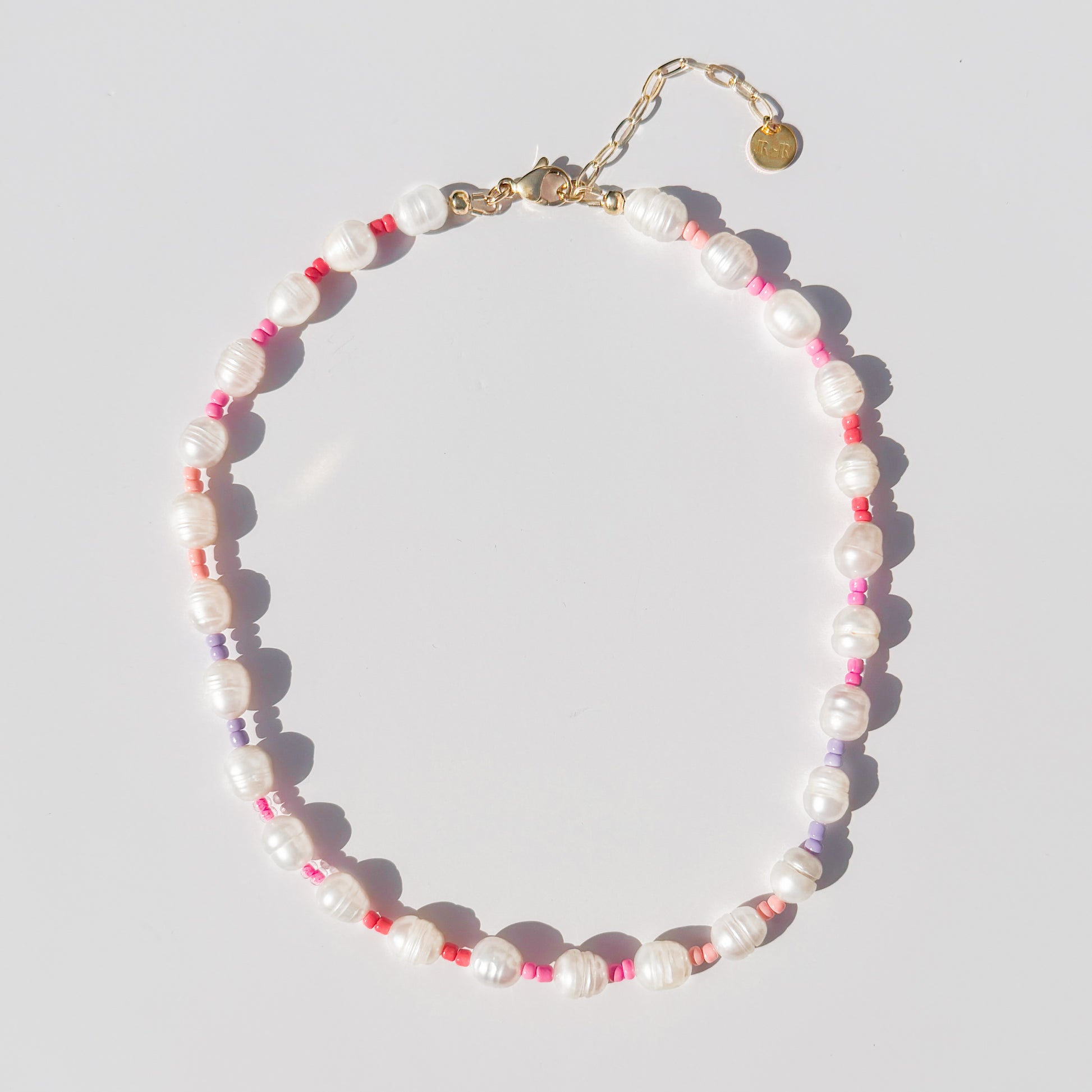 Maldives Sunset Beaded Pearl Gold Necklace
