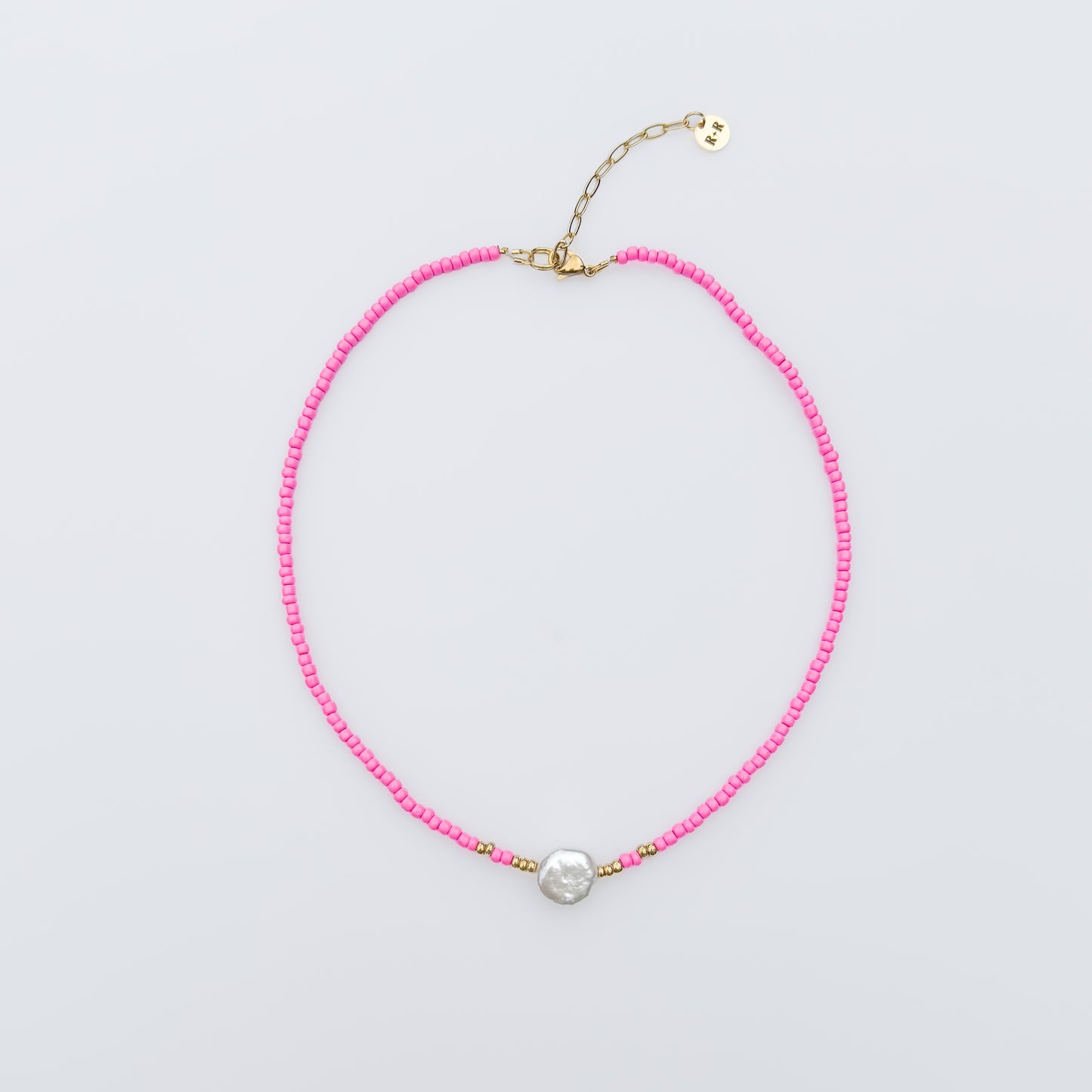 Maui Pink Beaded Necklace with Freshwater Pearl