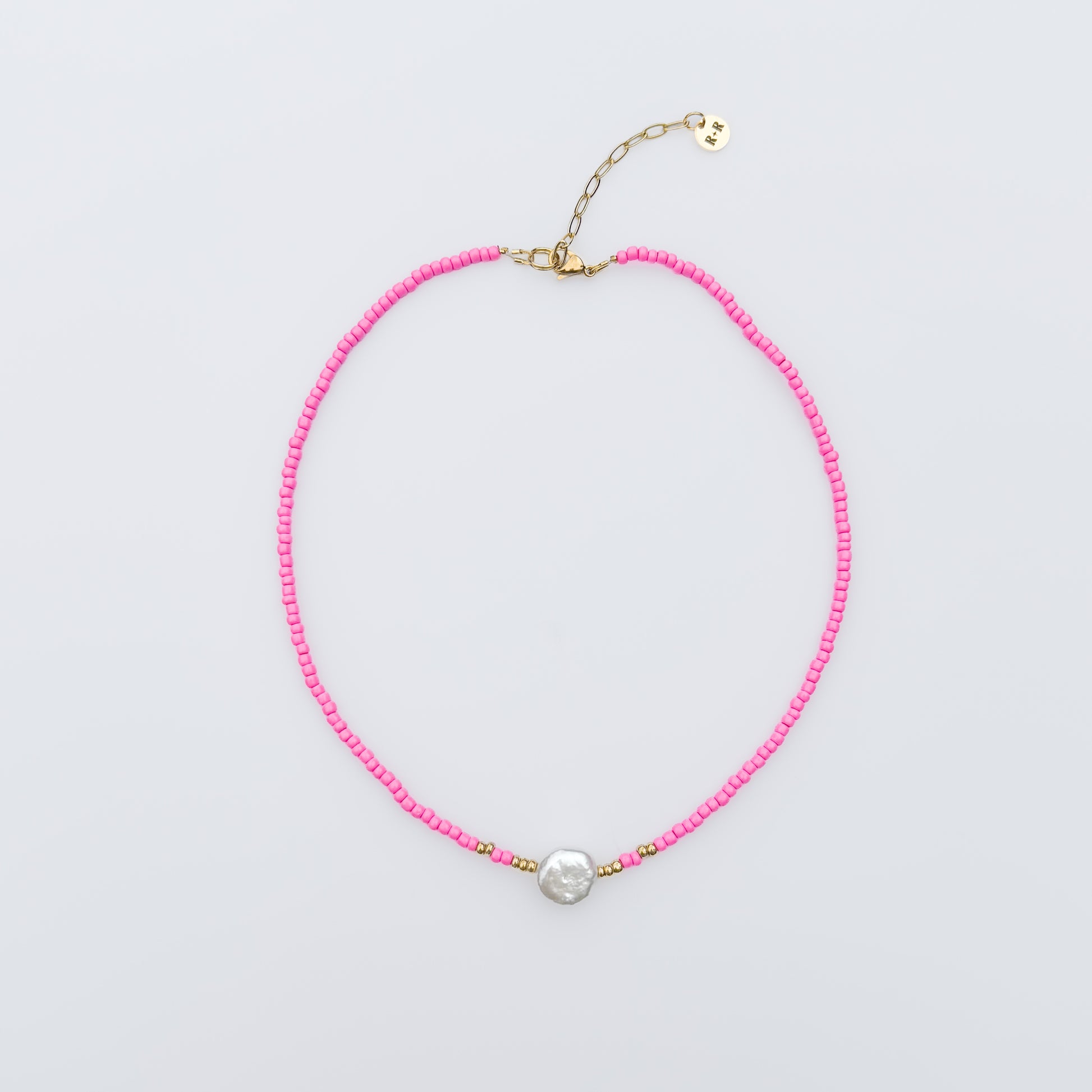Maui Pink Beaded Necklace with Freshwater Pearl