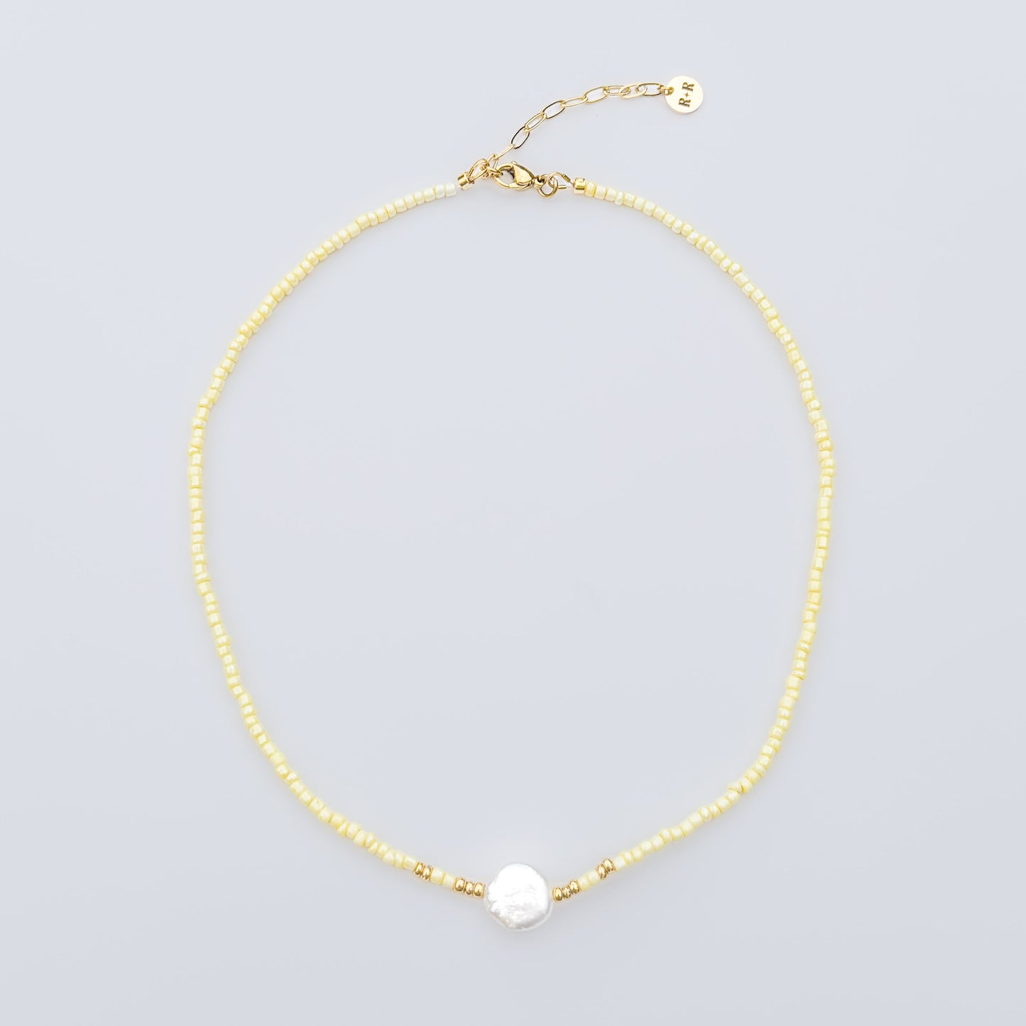Maui Yellow Beaded Necklace with Freshwater Pearl