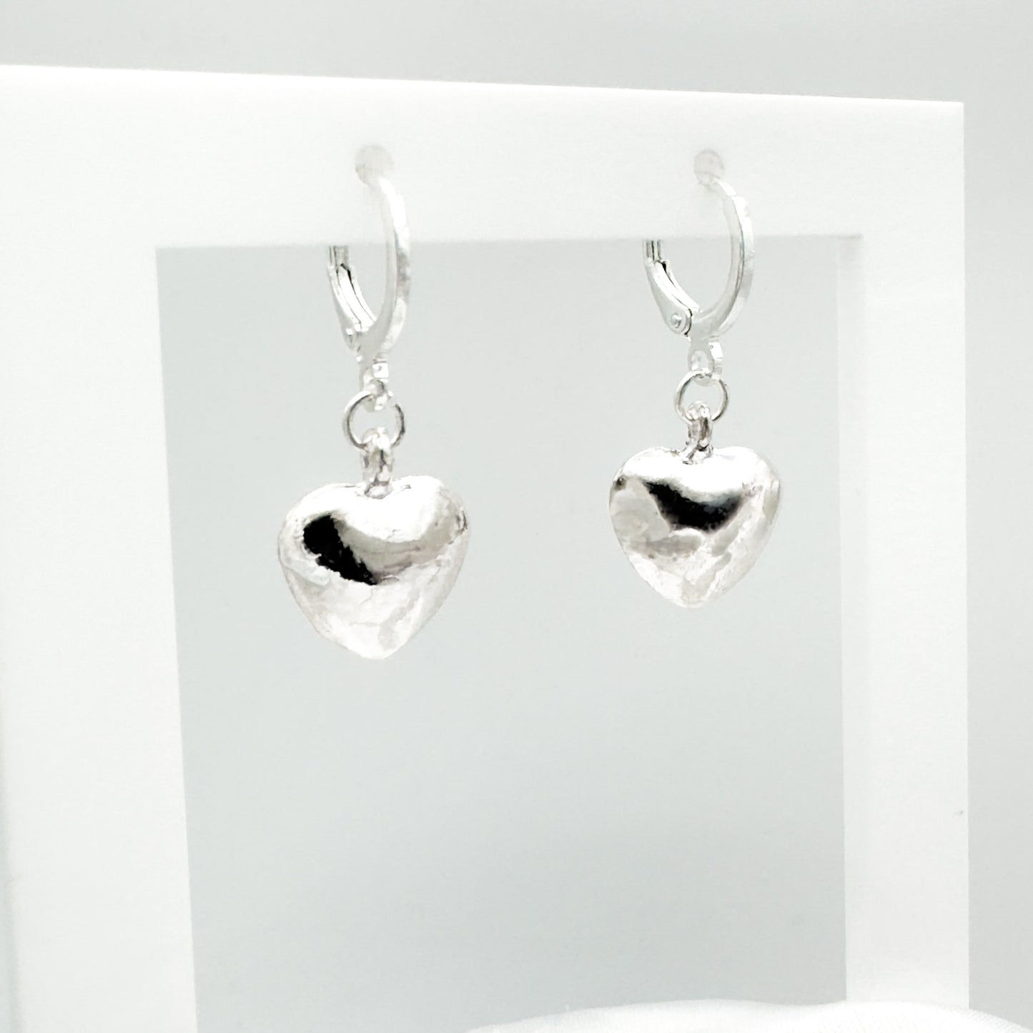 Melissa Silver Heart Charm Small Hoop Earrings