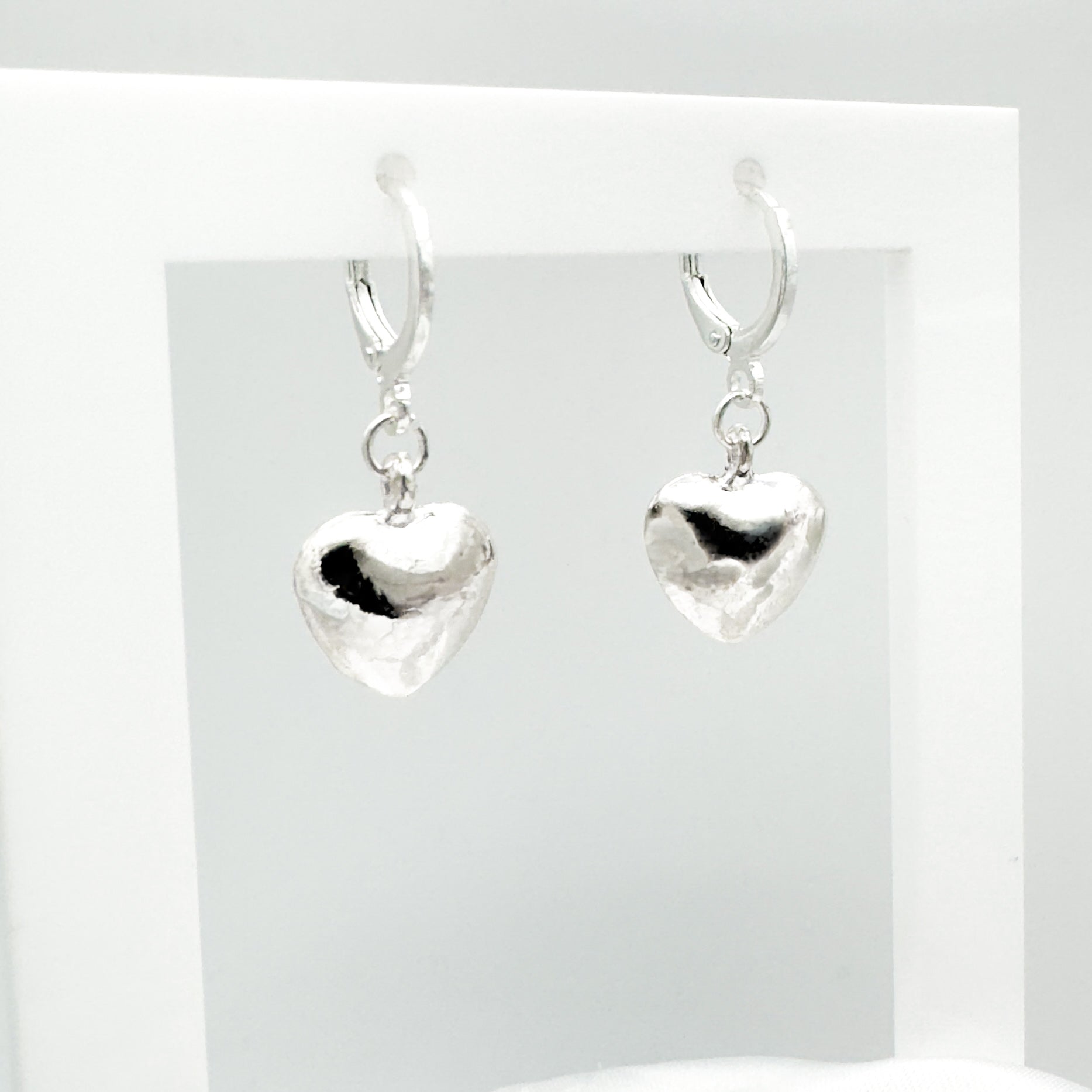 Melissa Silver Heart Charm Small Hoop Earrings
