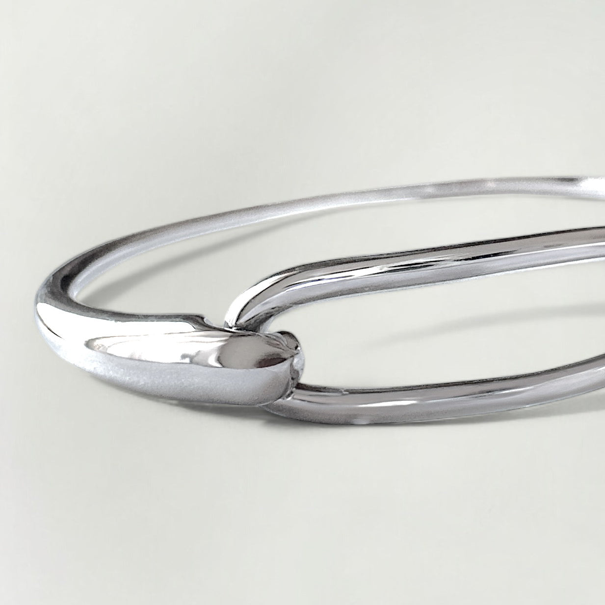 Noelle Silver Chunky Loop Bangle Bracelet