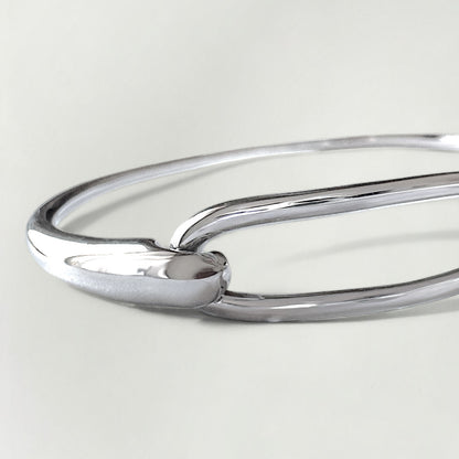 Noelle Silver Chunky Loop Bangle Bracelet