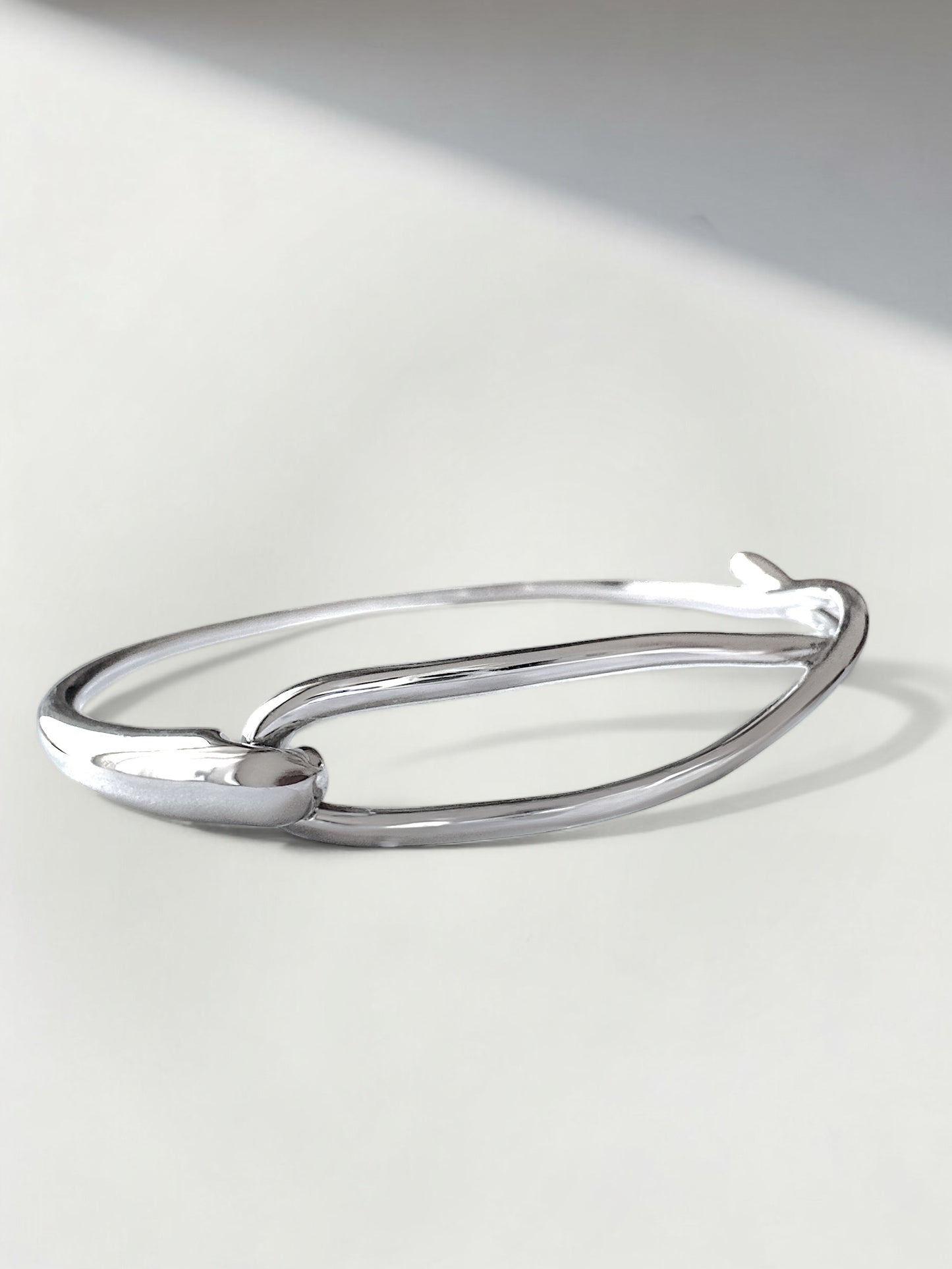 Noelle Silver Chunky Loop Bangle Bracelet
