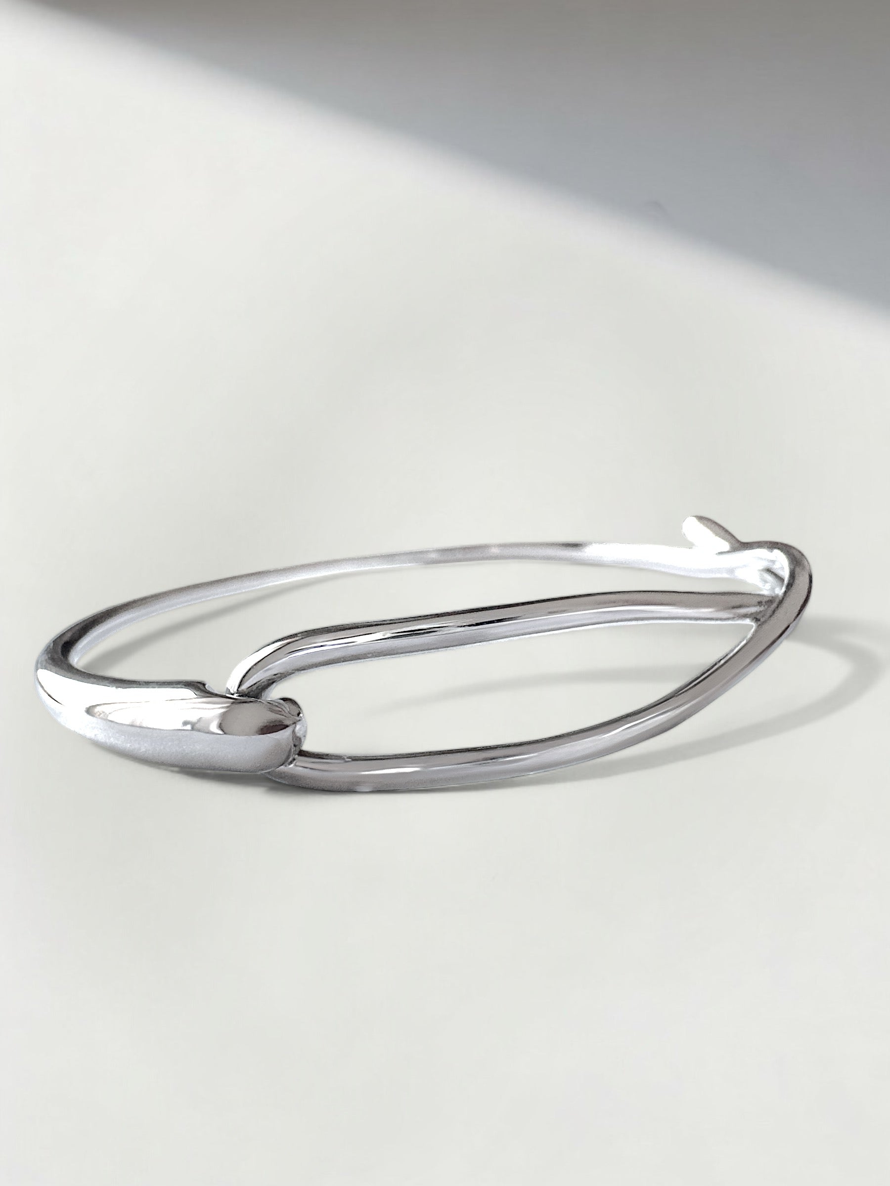 Noelle Silver Chunky Loop Bangle Bracelet