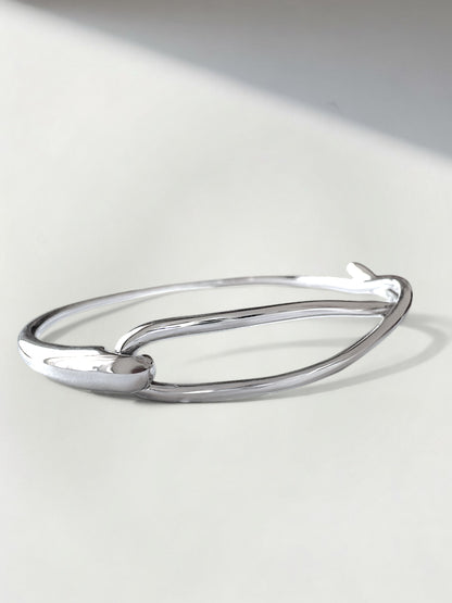 Noelle Silver Chunky Loop Bangle Bracelet