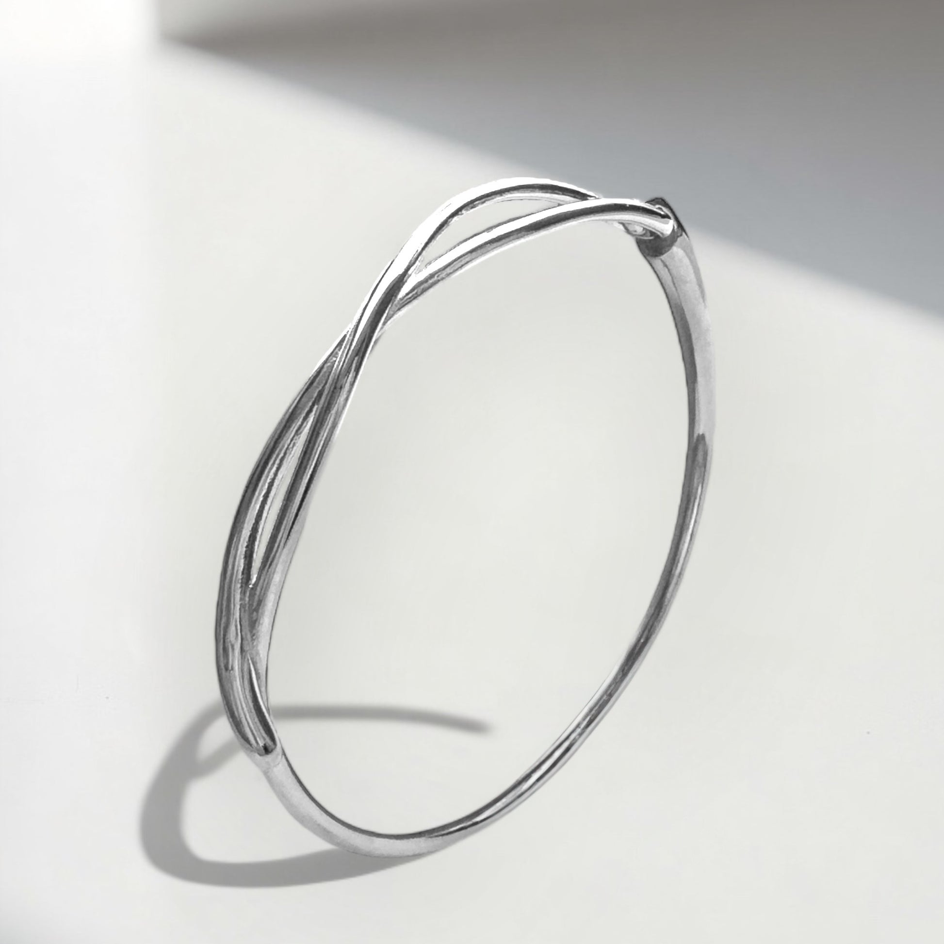 Noelle Silver Chunky Loop Bangle Bracelet