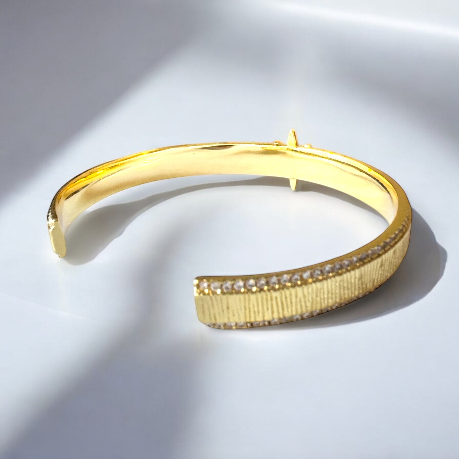 Ophelia Gold North Star Gemstone Cuff Bracelet | Adjustable