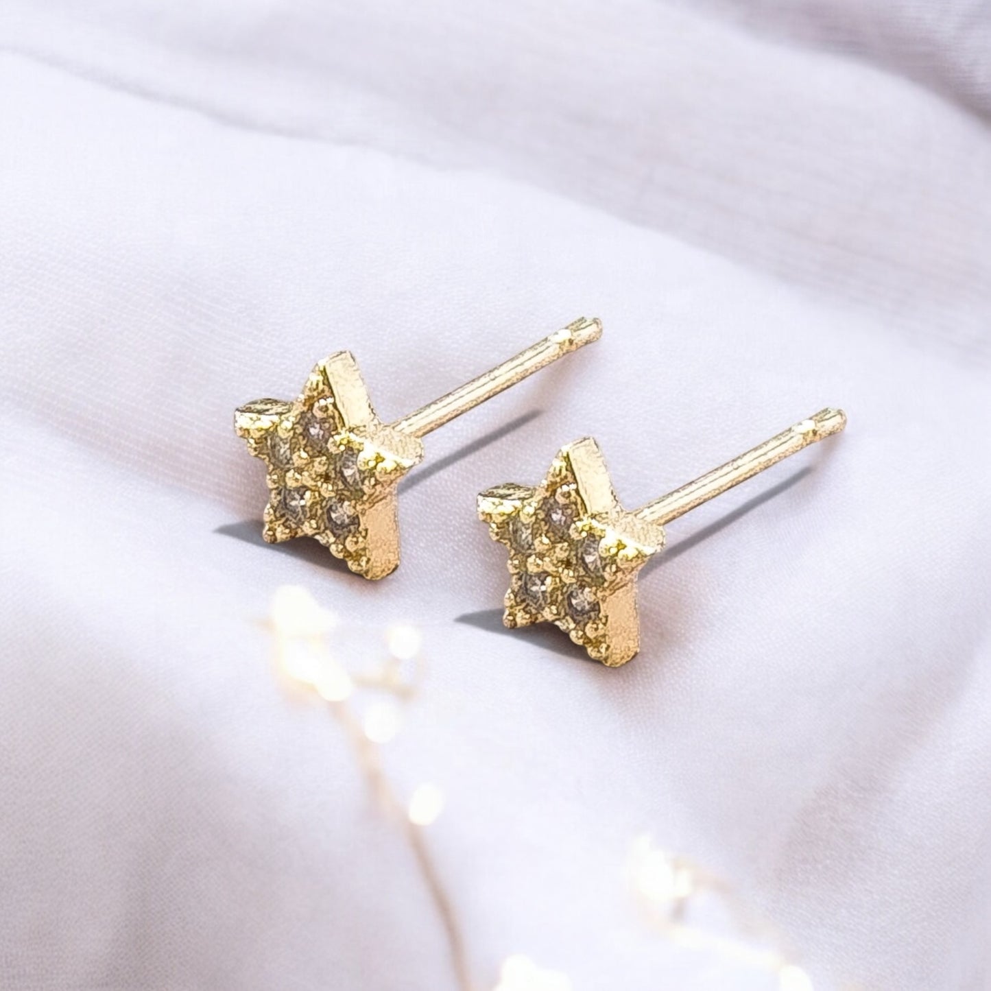 Orla Gold Gemstone Star Stud Earrings