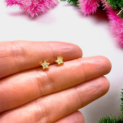Orla Gold Gemstone Star Stud Earrings