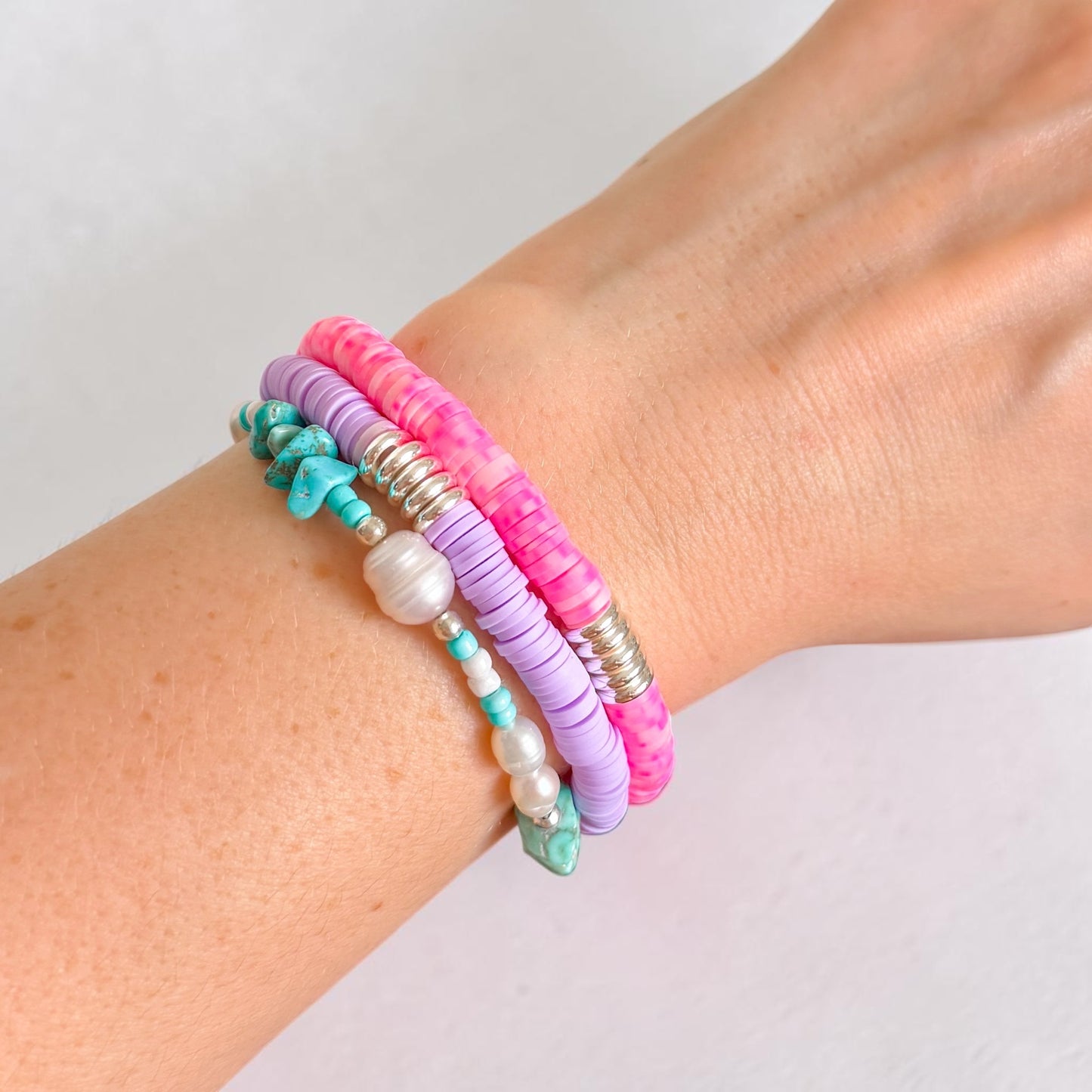 Palermo Colourful Heishi Bead Bracelet | Stretch Fit
