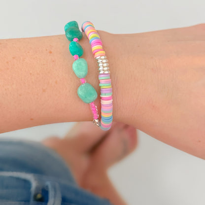 Palermo Colourful Heishi Bead Bracelet | Stretch Fit