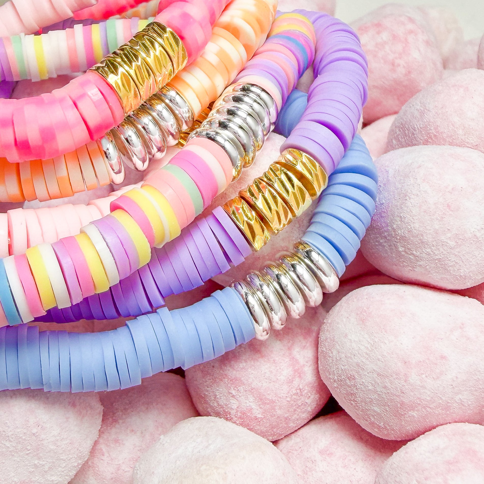 Palermo Colourful Heishi Bead Bracelet | Stretch Fit
