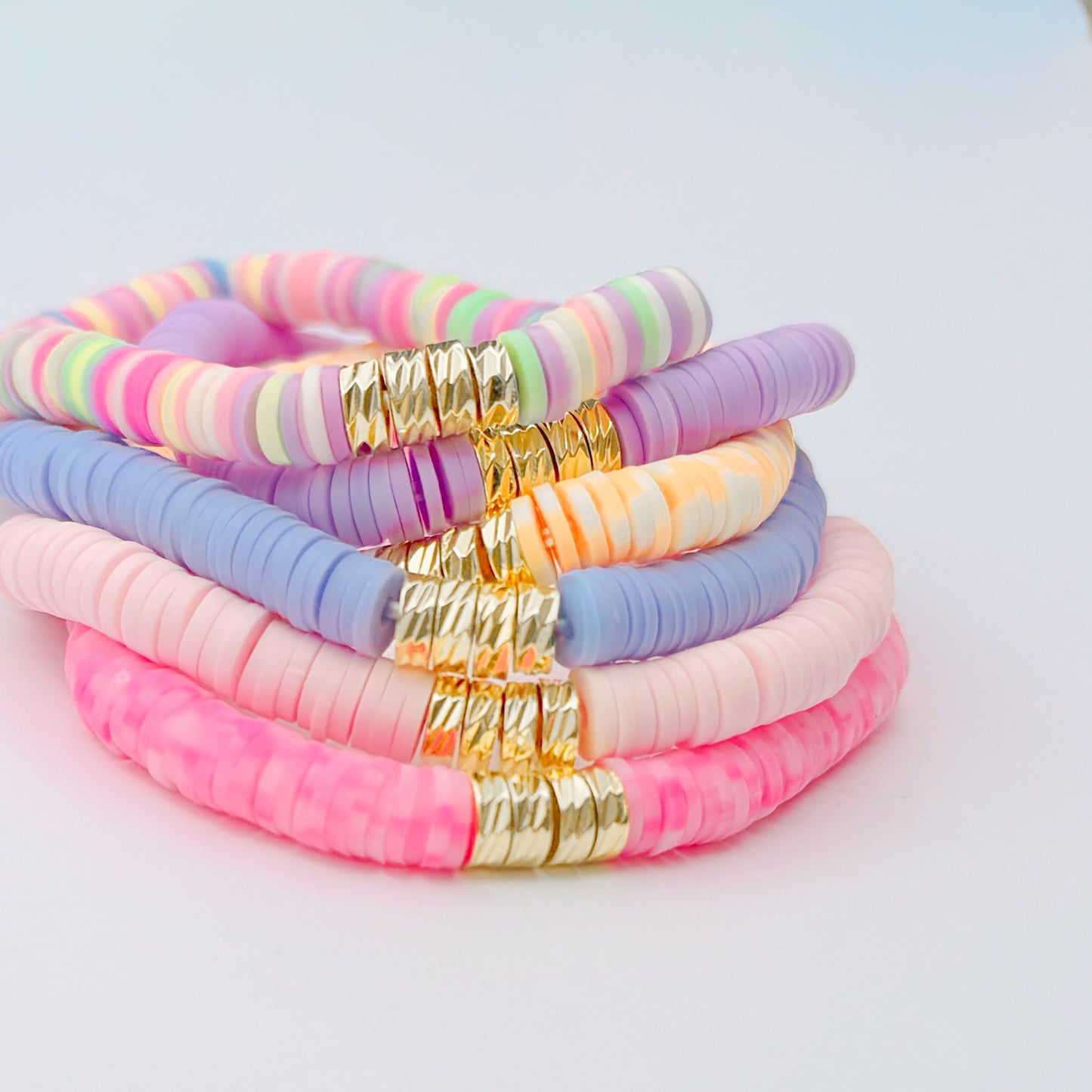 Palermo Colourful Heishi Bead Bracelet | Stretch Fit