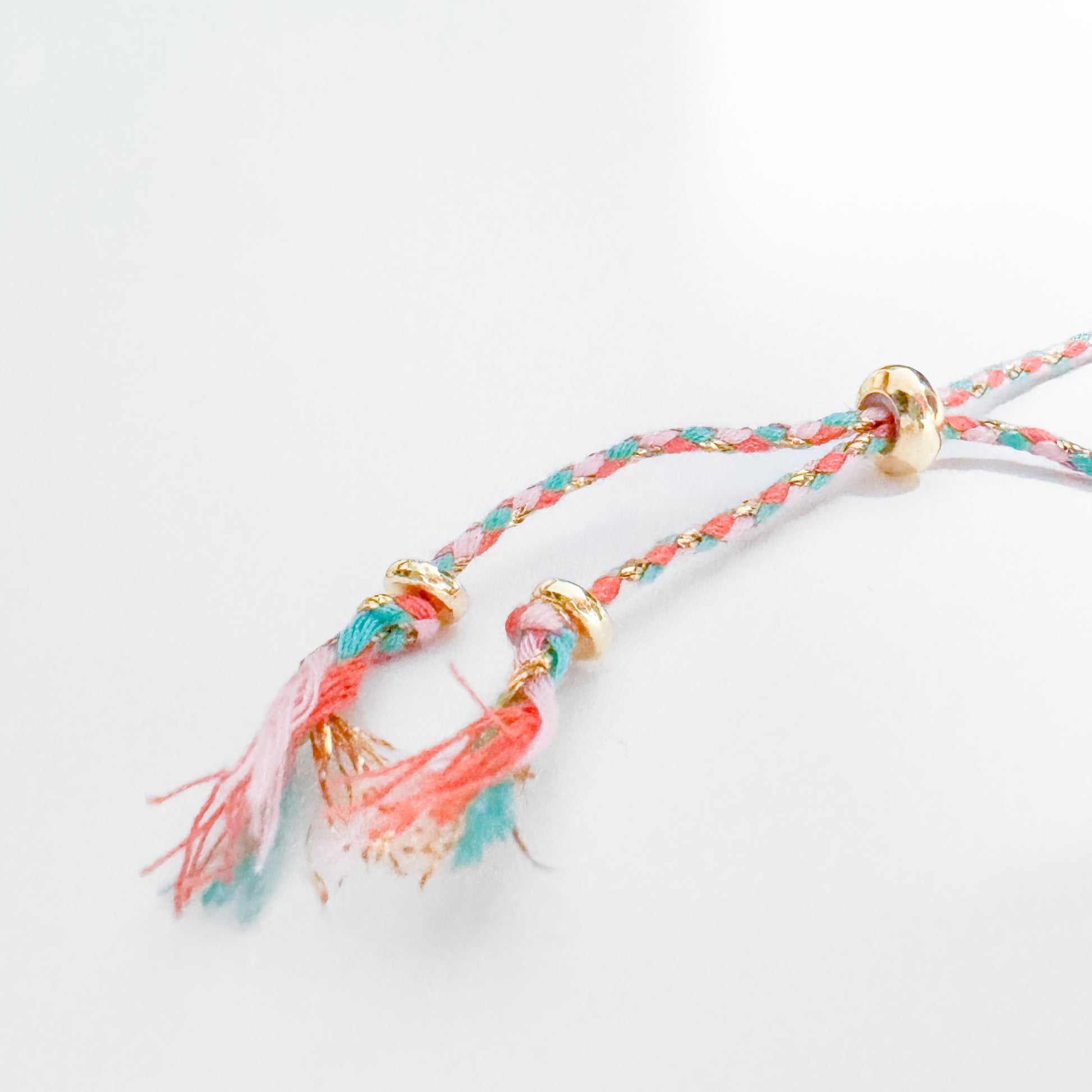 Anya Pastel Cord Gold Slider Bracelet | Adjustable