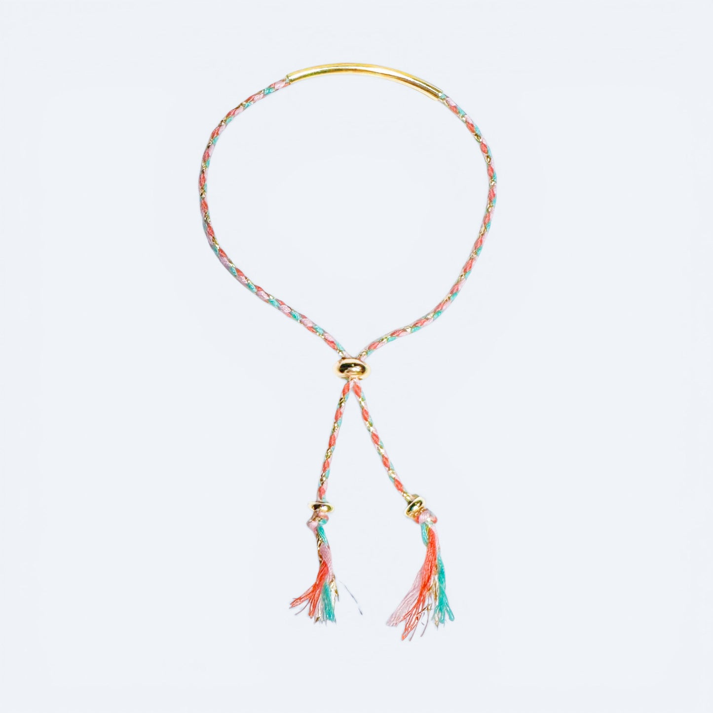 Anya Pastel Cord Gold Slider Bracelet | Adjustable