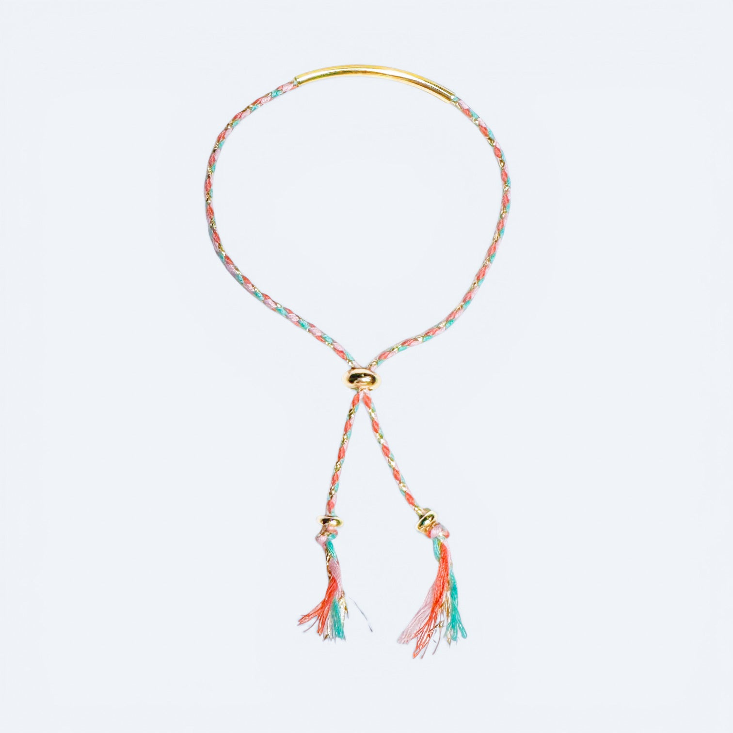 Anya Pastel Cord Gold Slider Bracelet | Adjustable