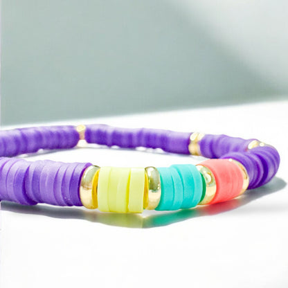 Rio Purple Heishi Clay Bead Bracelet