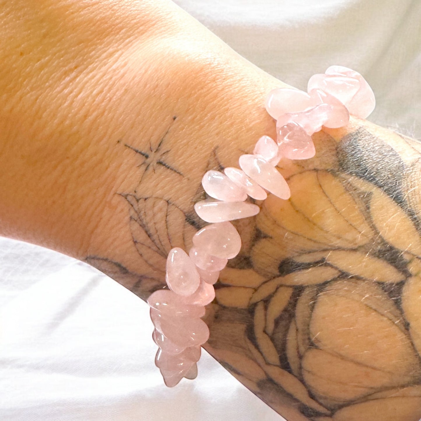 Rosalie Gold Rose Quartz Charm Bracelet | Choose Your Initial