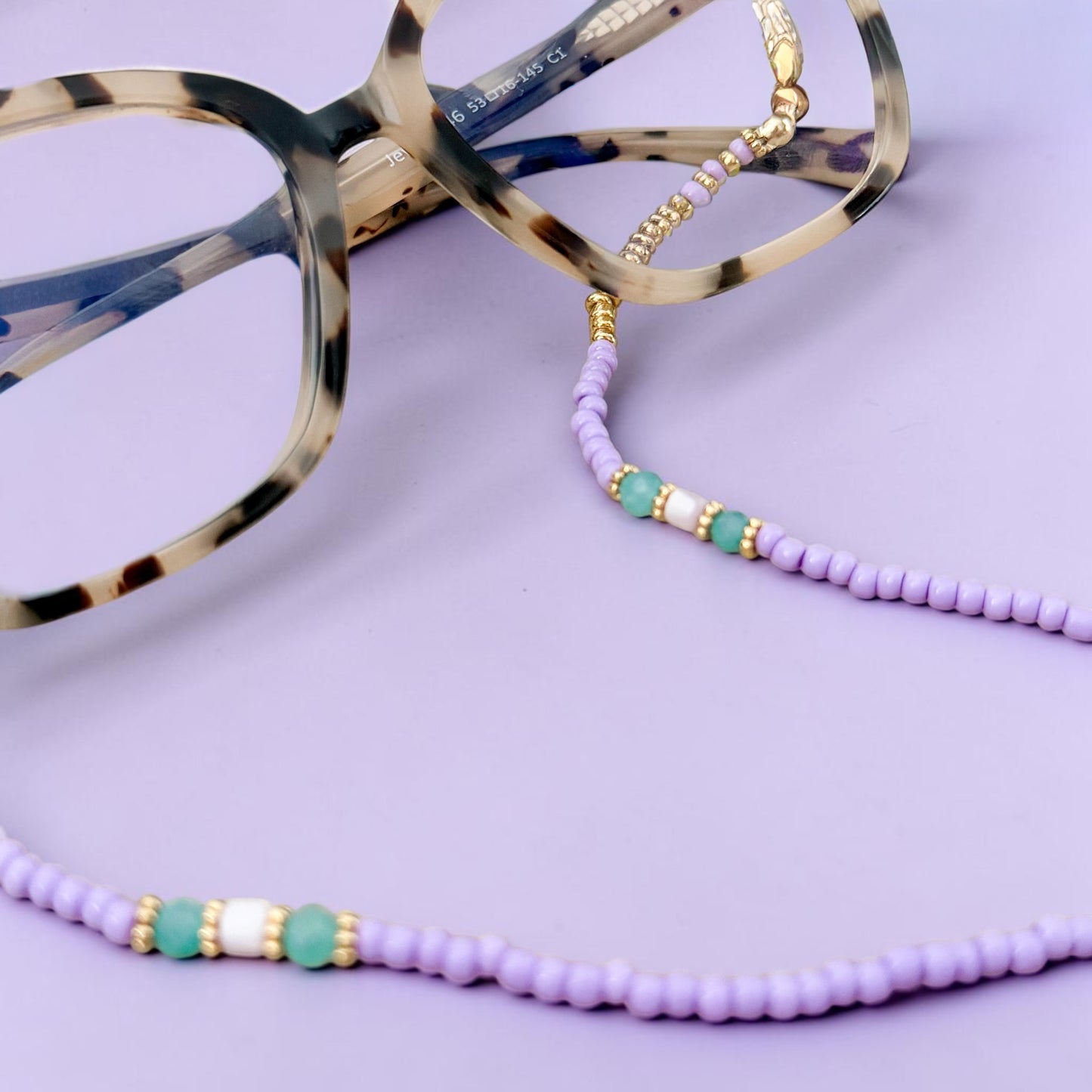 Salina Lilac Gemstone Glasses Chain