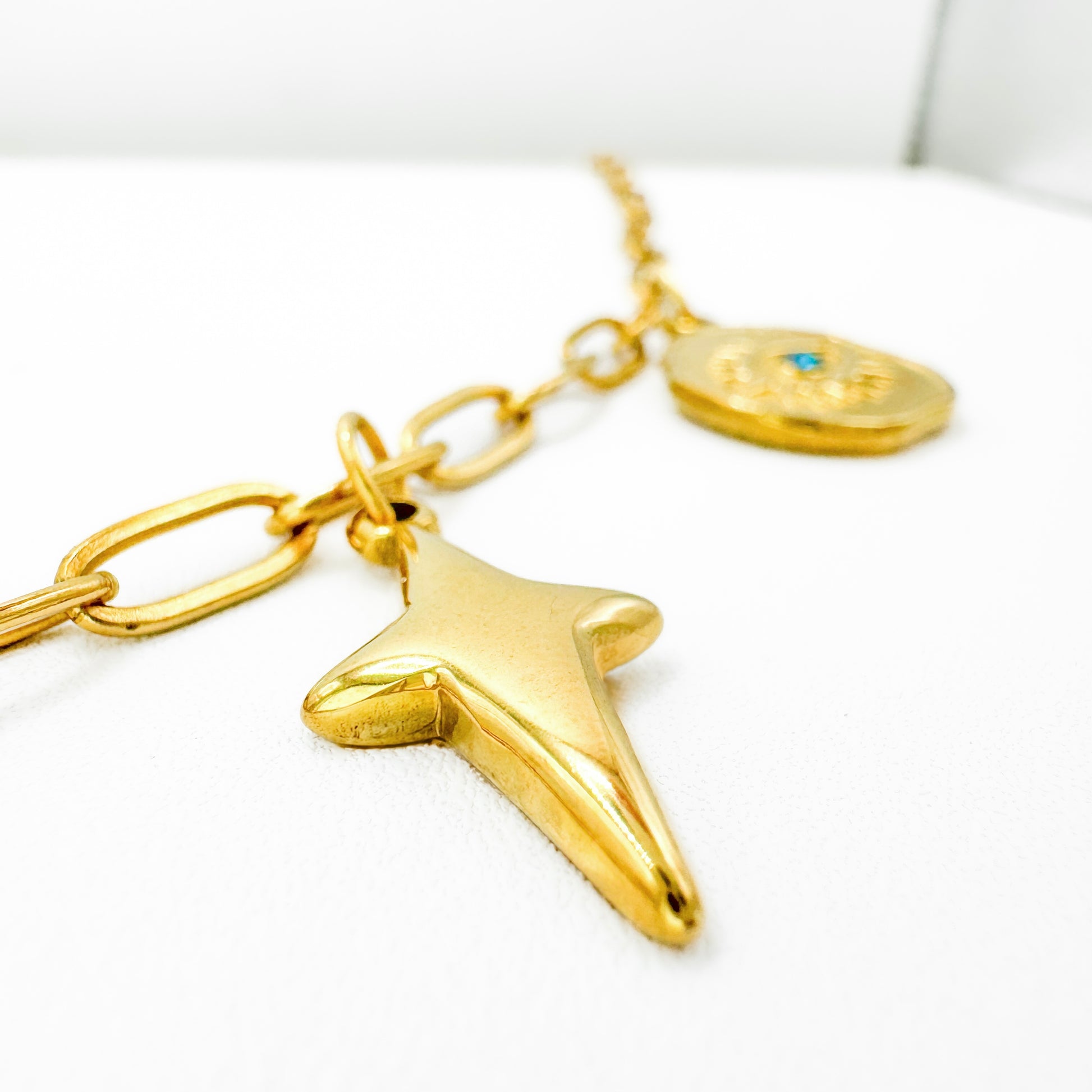Santorini Gold Chunky Nature Charm Necklace