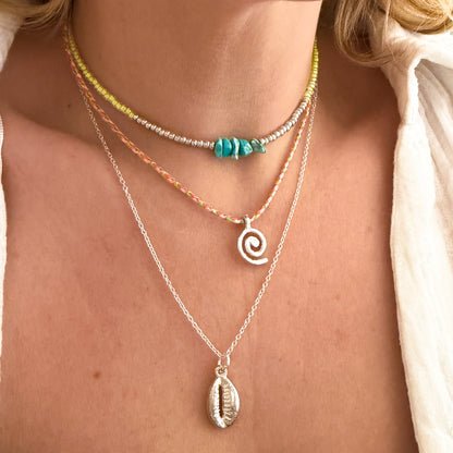 Santorini Silver Swirl Pendant Necklace
