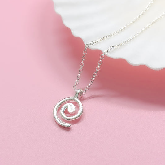 Santorini Silver Swirl Pendant Necklace