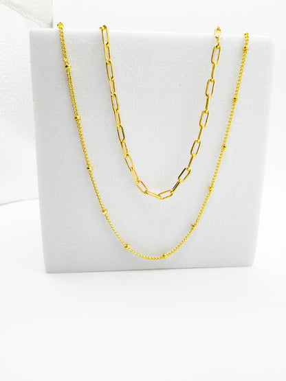 Serena Gold Satellite Fine Chain Necklace