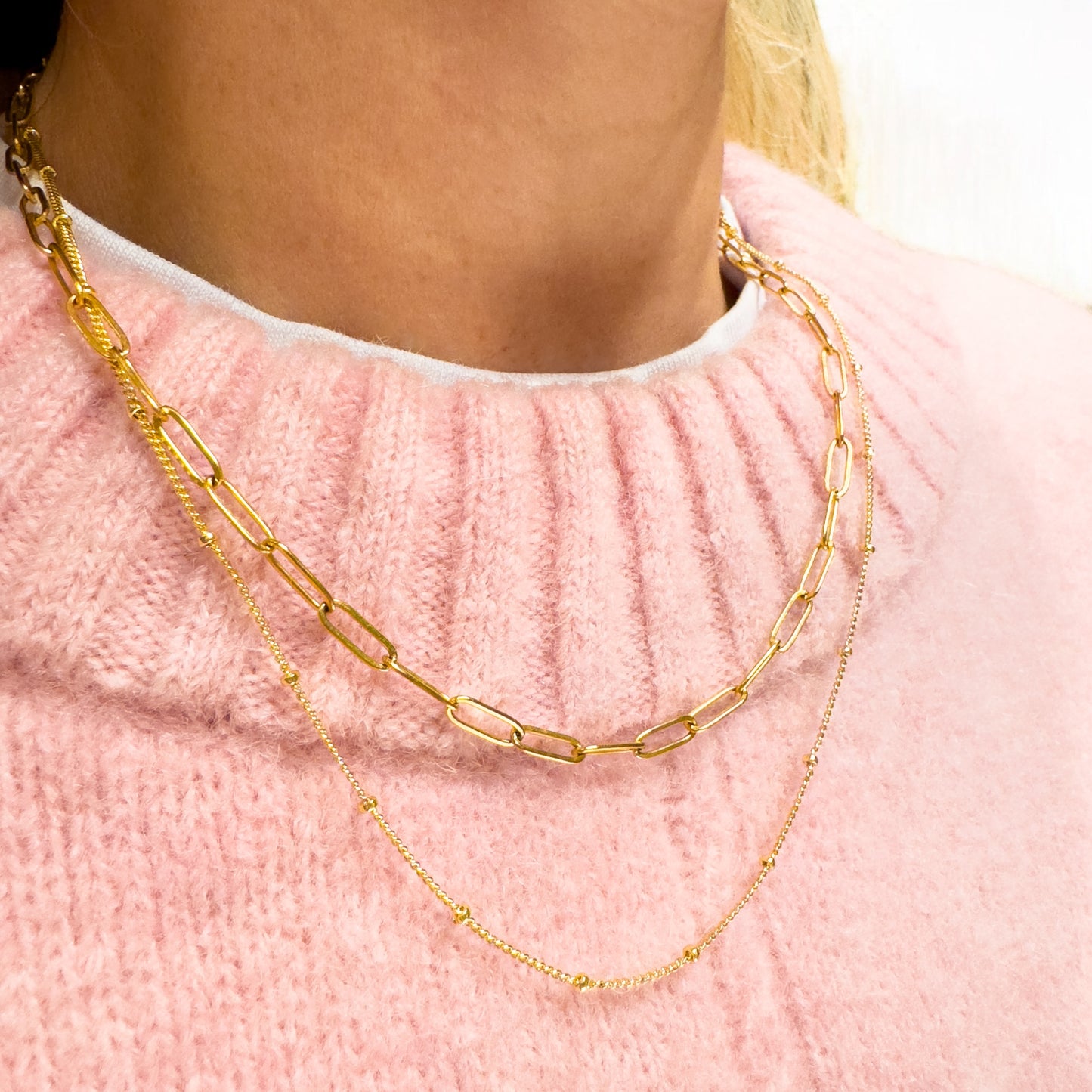 Serena Gold Satellite Fine Chain Necklace