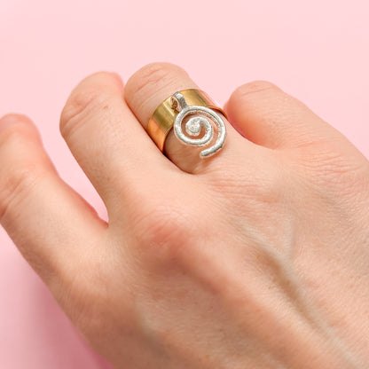 Seychelles Mixed Metal Charm Ring | Adjustable Fit | Choose Your Charm