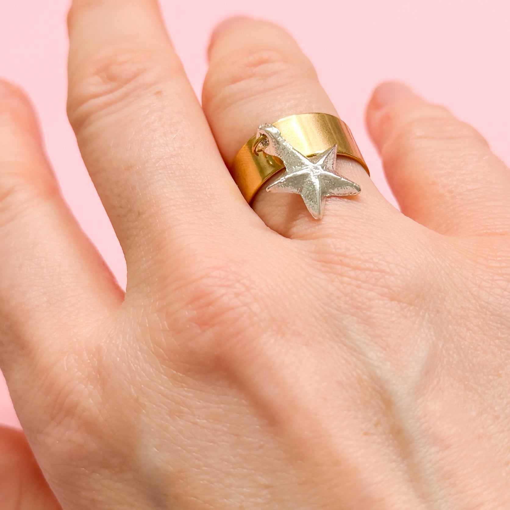 Seychelles Mixed Metal Charm Ring | Adjustable Fit | Choose Your Charm